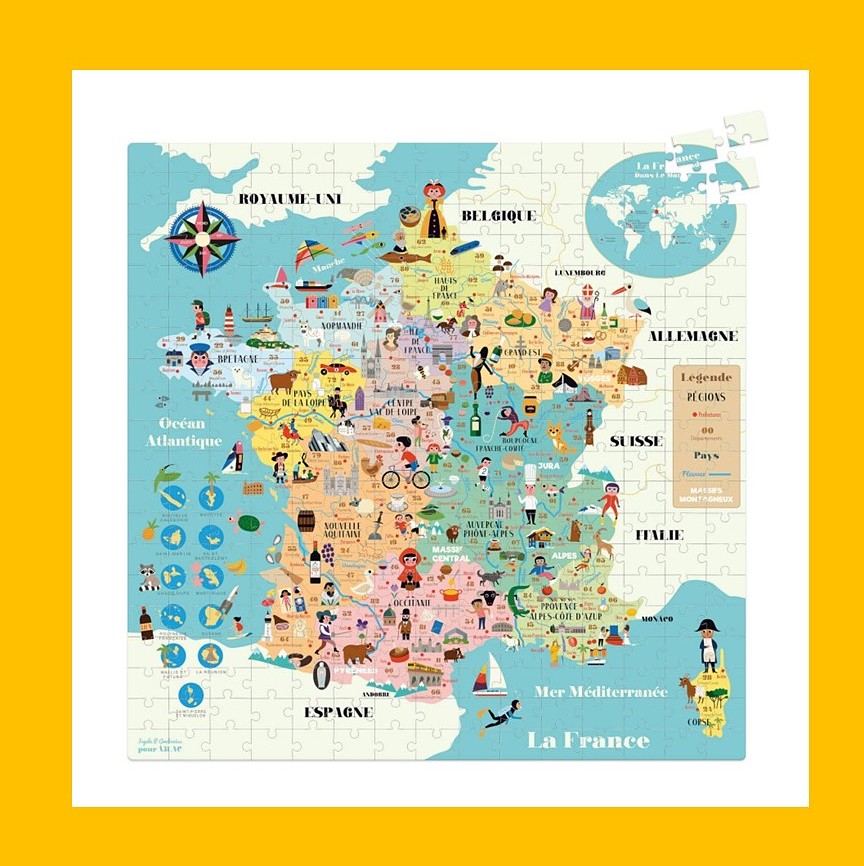 Puzzle carte de la France - Vilac